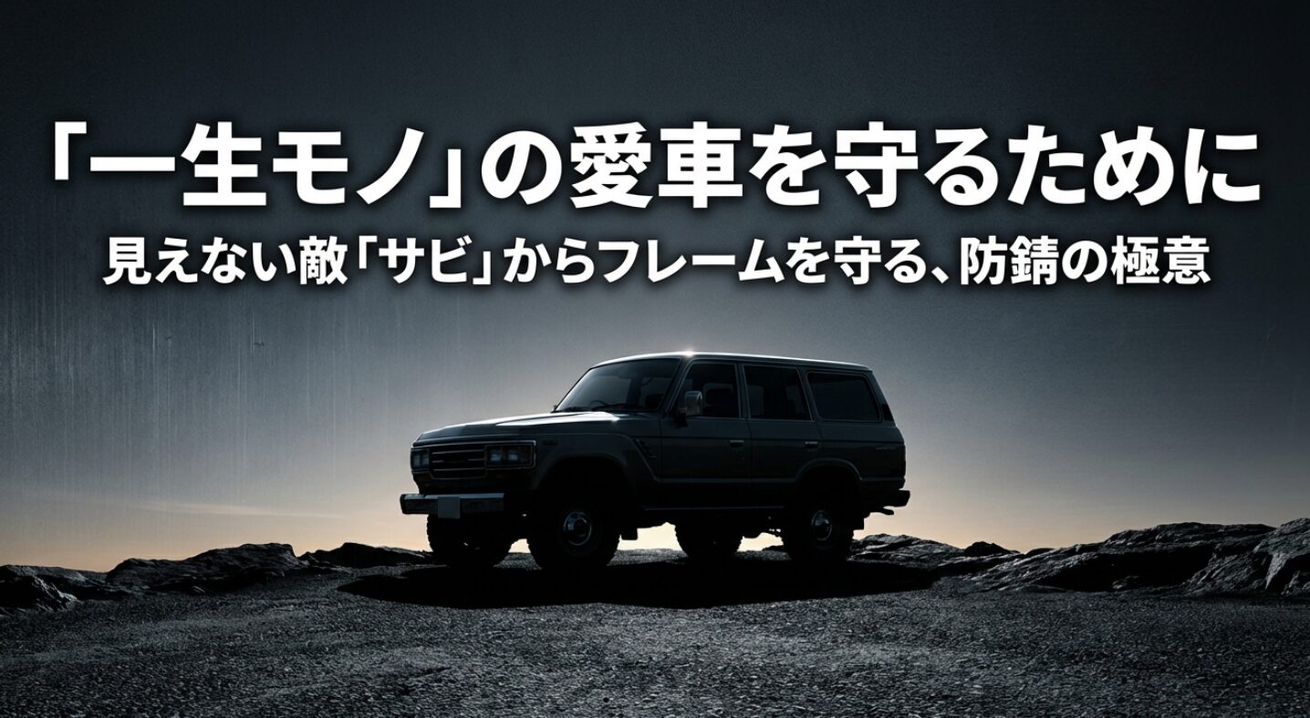 4WD車のラダーフレームを錆から守るための防錆塗装「ノックスドール」解説スライドの表紙 。