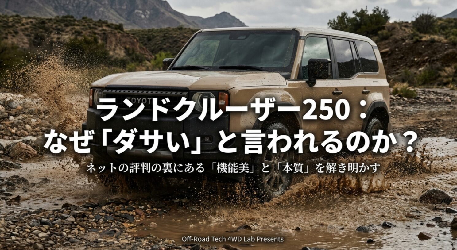 ランドクルーザー250は本当にダサいのか、ネットの評判の裏側にある真実を解説するスライド画像