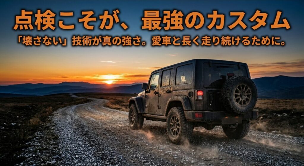 「壊さない」技術こそが真の強さであると説き、愛車と長く走り続けるための哲学を示す結びのスライド