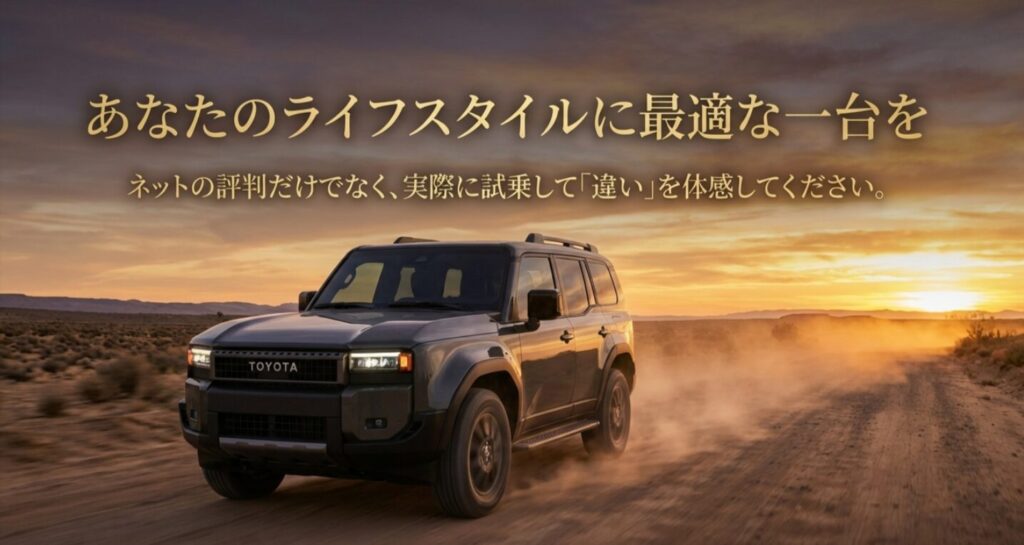 速さよりも信頼を優先するランクルのスタイルと、安心感というスペック表に載らない価値を伝える図