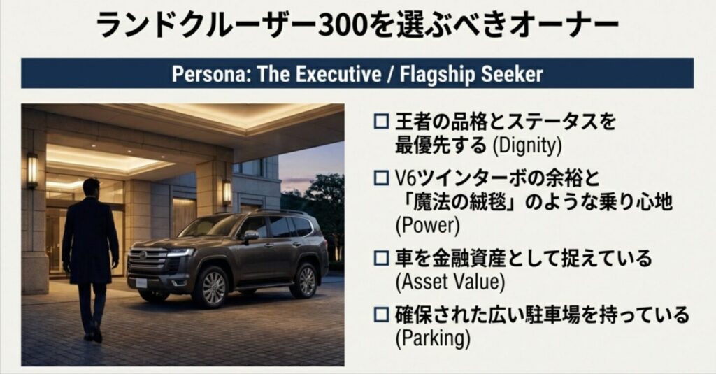 高級ホテルに佇む300と、ステータス・パワー・資産価値を重視するオーナー向けチェックリスト
