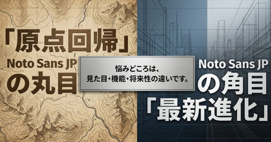 ランドクルーザー250の丸目（原点回帰）と角目（最新進化）の見た目・機能・将来性の違いをまとめた比較スライド