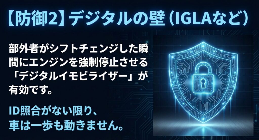 ID照合がない限りエンジンを強制停止させる、CAN信号を利用したデジタルイモビライザー（IGLAなど）の仕組み