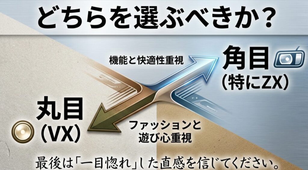 機能重視の角目か、遊び心重視の丸目か、ユーザーの優先順位による選び方のまとめ