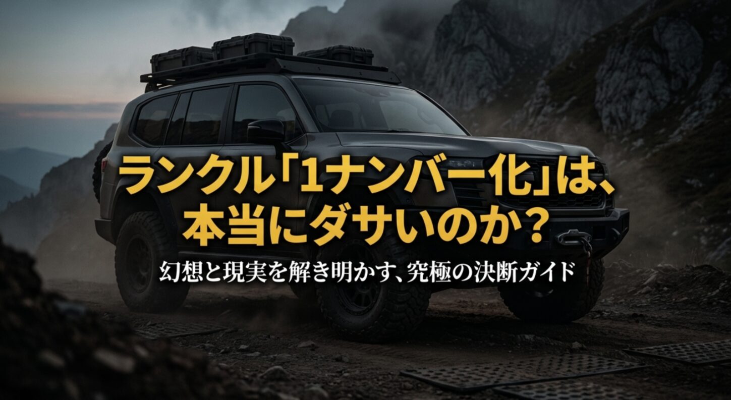 ランドクルーザーの1ナンバー登録がダサいのかを検証するガイドスライドの表紙