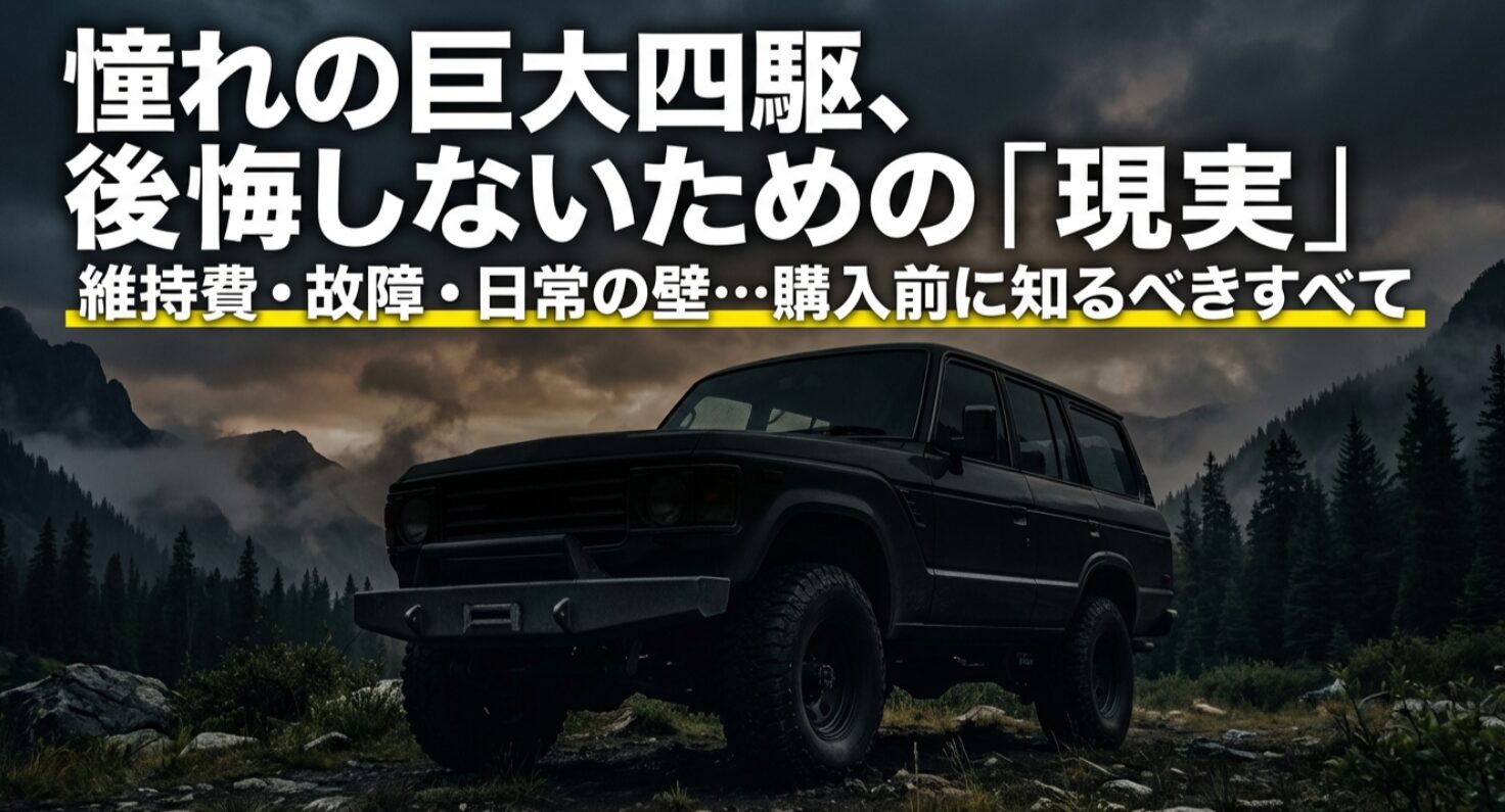 ランドクルーザー100購入前に知るべき維持費・故障・日常の壁など、後悔しないための現実を解説するタイトルスライド画像
