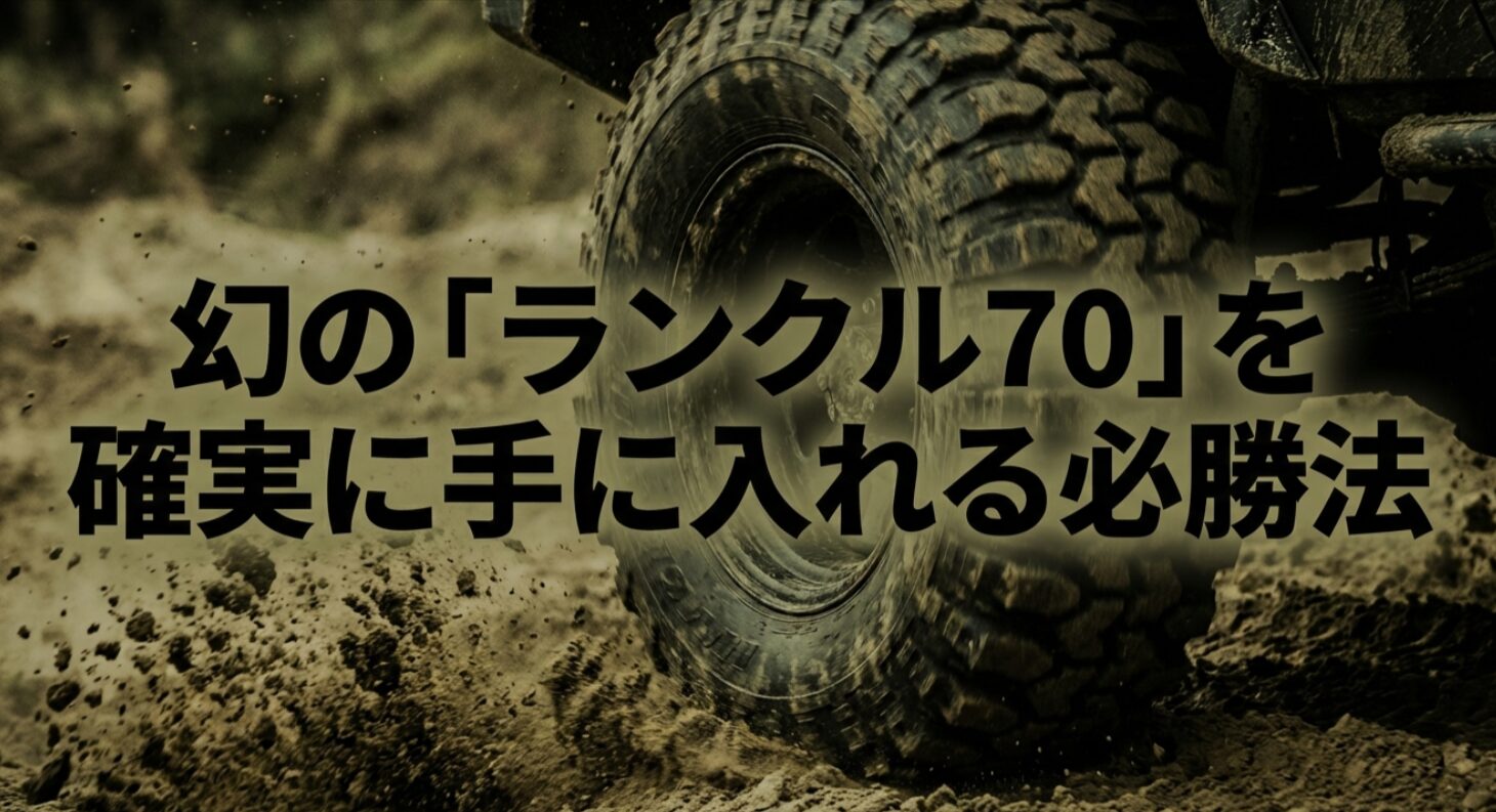 ランドクルーザー70を確実に購入するための必勝法をまとめたタイトルスライド画像