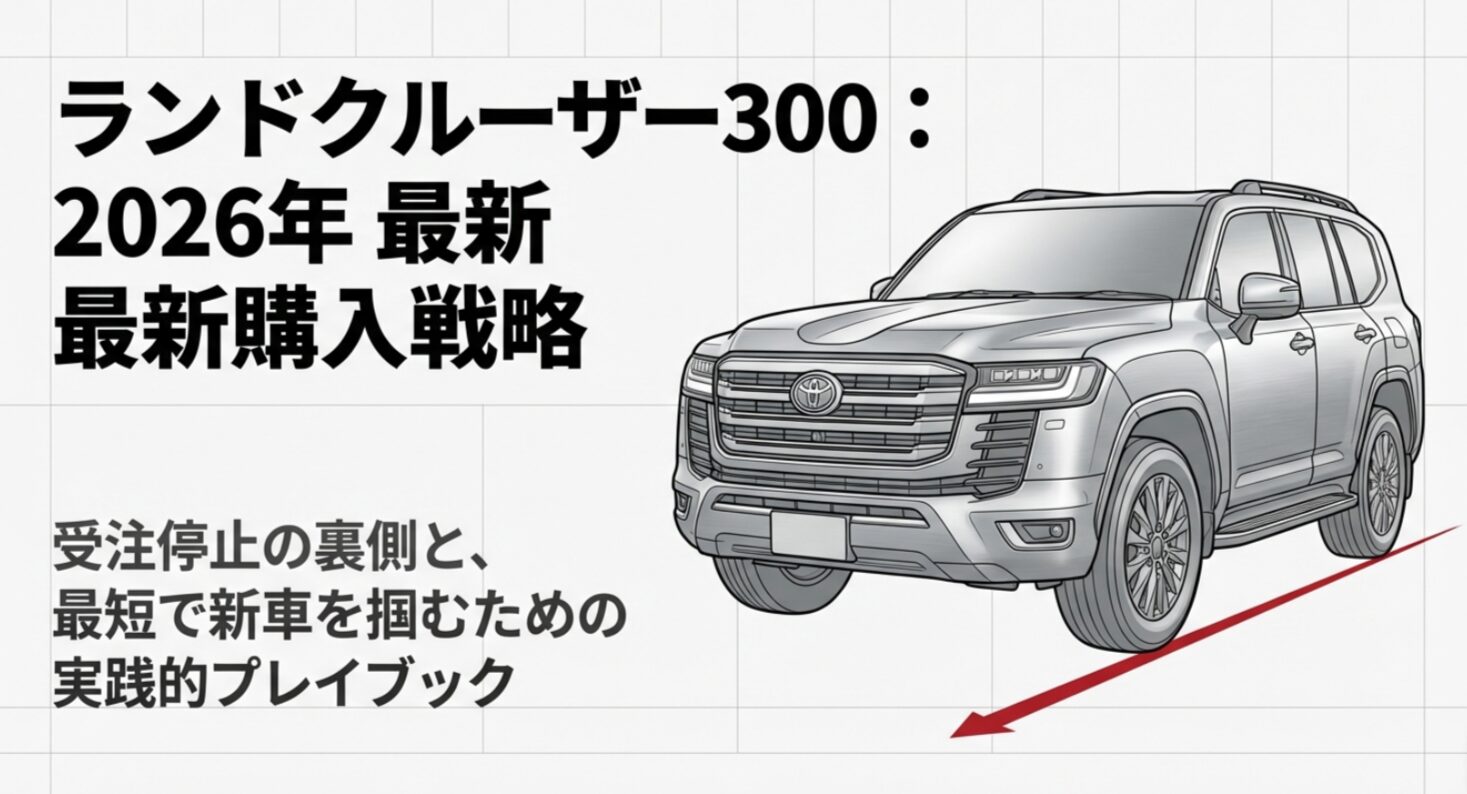 ランドクルーザー300の受注停止の背景と新車購入戦略を解説する攻略ガイドの表紙スライド