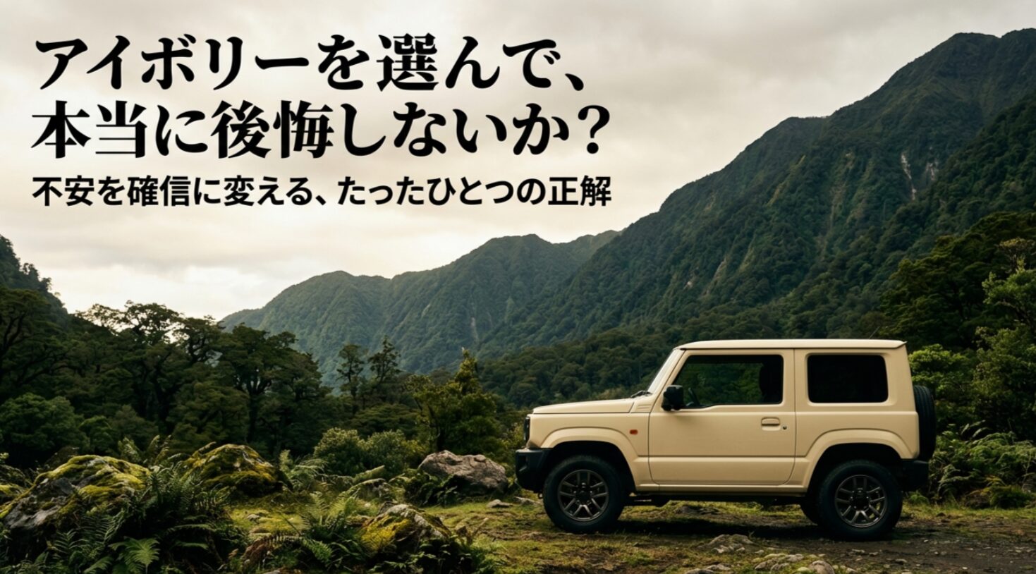 ジムニーのシフォンアイボリーメタリックを選んで後悔しないための正解を解説するスライドの表紙