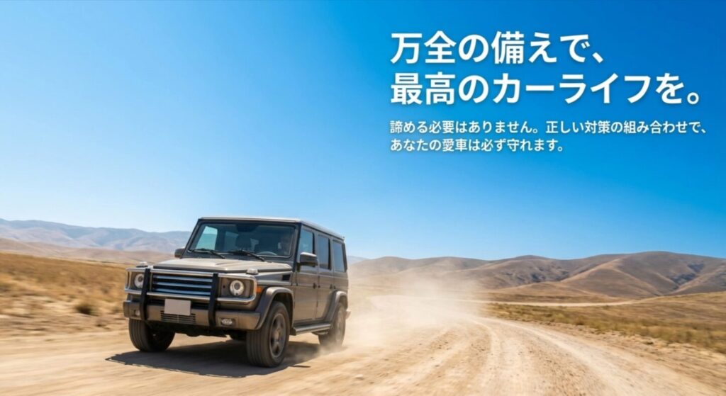 正しい対策の組み合わせによって愛車を守り、最高のカーライフを送るためのまとめスライド