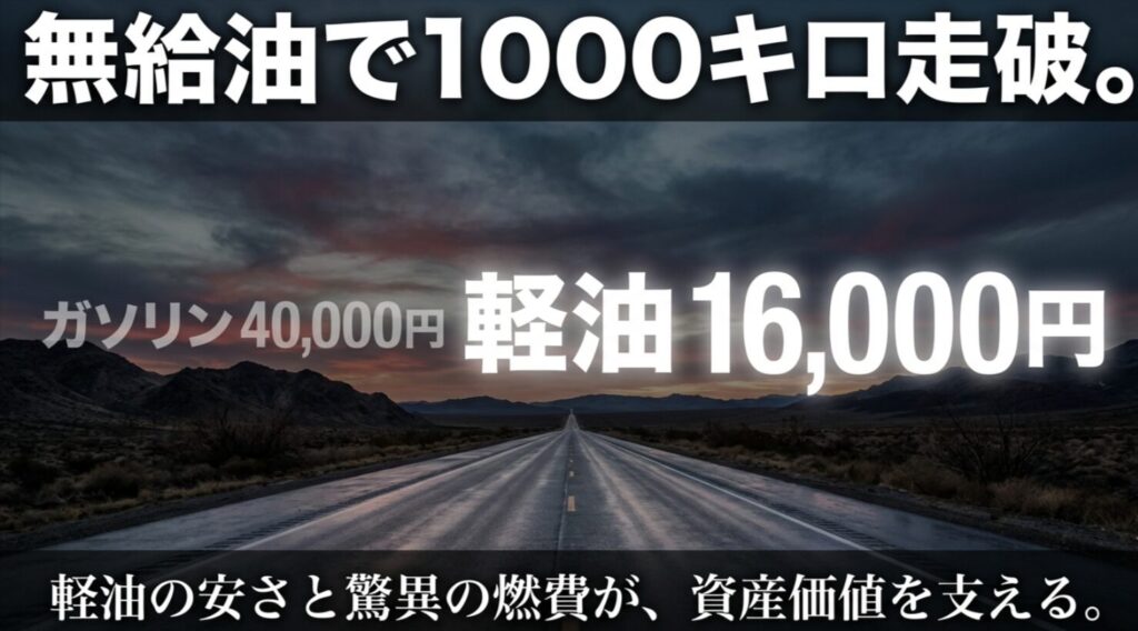 軽油の安さと驚異の燃費でガソリン車より燃料代を大幅に抑え、資産価値を支えるランクル100ディーゼルのメリット