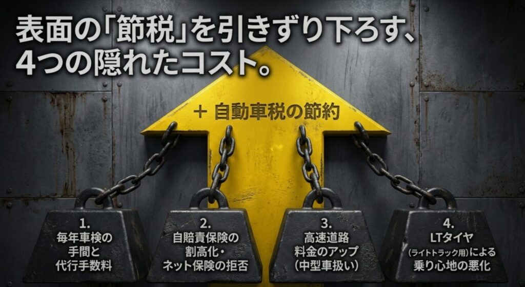節税効果の裏にある車検、保険、高速料金、タイヤの4つの追加コストのまとめ 