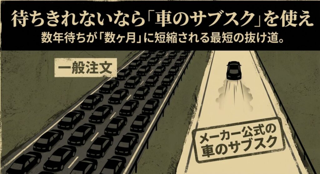 一般注文の数年待ちを数ヶ月に短縮できるメーカー公式サブスクリプションのメリット解説画像