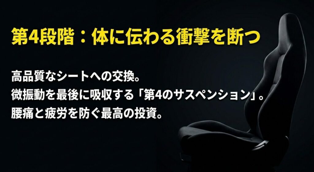 微振動を最後に吸収して腰痛と疲労を防ぐ高品質シートへの交換メリット