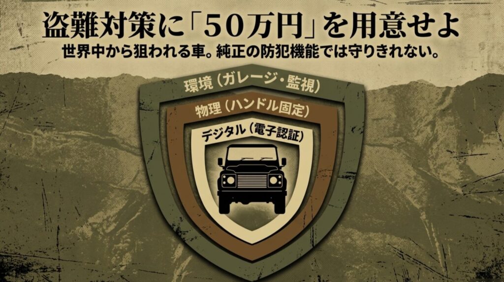  50万円の防犯予算で環境、物理、デジタルの3点から愛車を守る必要性を説いた解説画像 