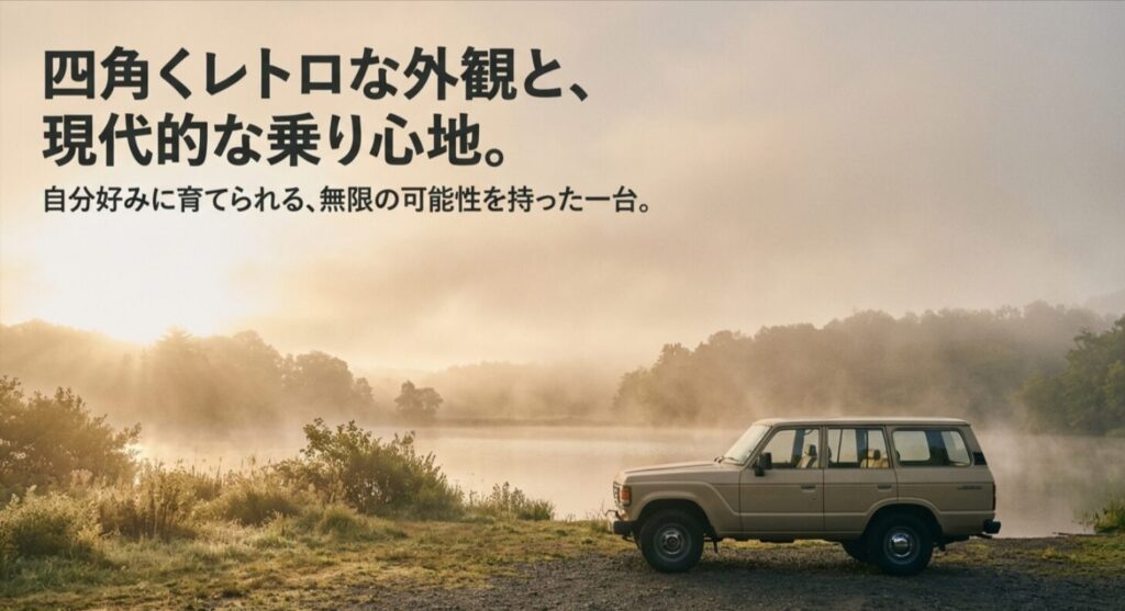四角くレトロな外観と現代的な乗り心地を併せ持つ、カスタムの可能性が無限なJA22の魅力を紹介 。