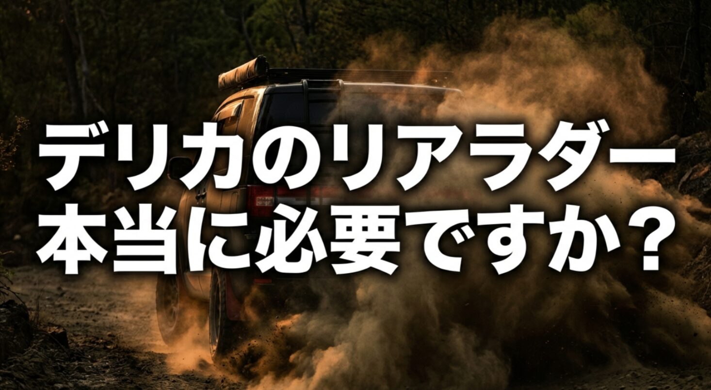 デリカのリアラダーは本当に必要かを問いかける表紙スライド