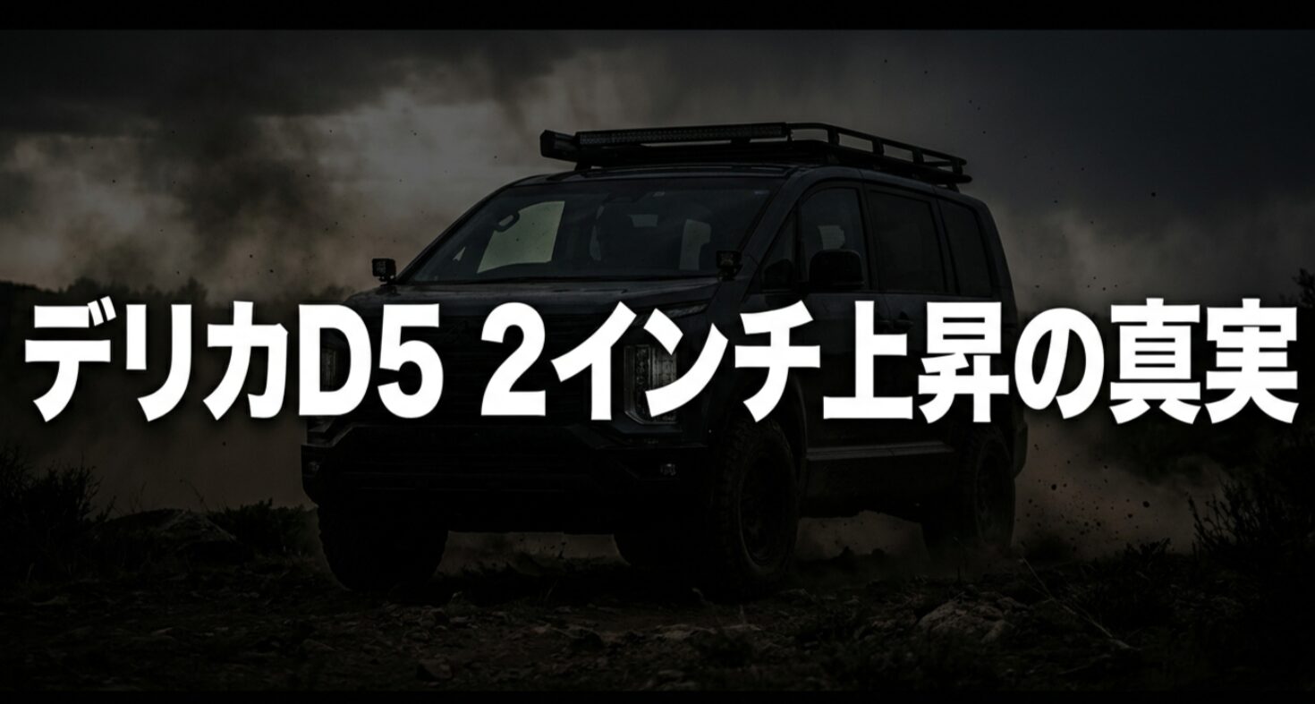 デリカD5の2インチリフトアップの現実をテーマにした表紙スライド