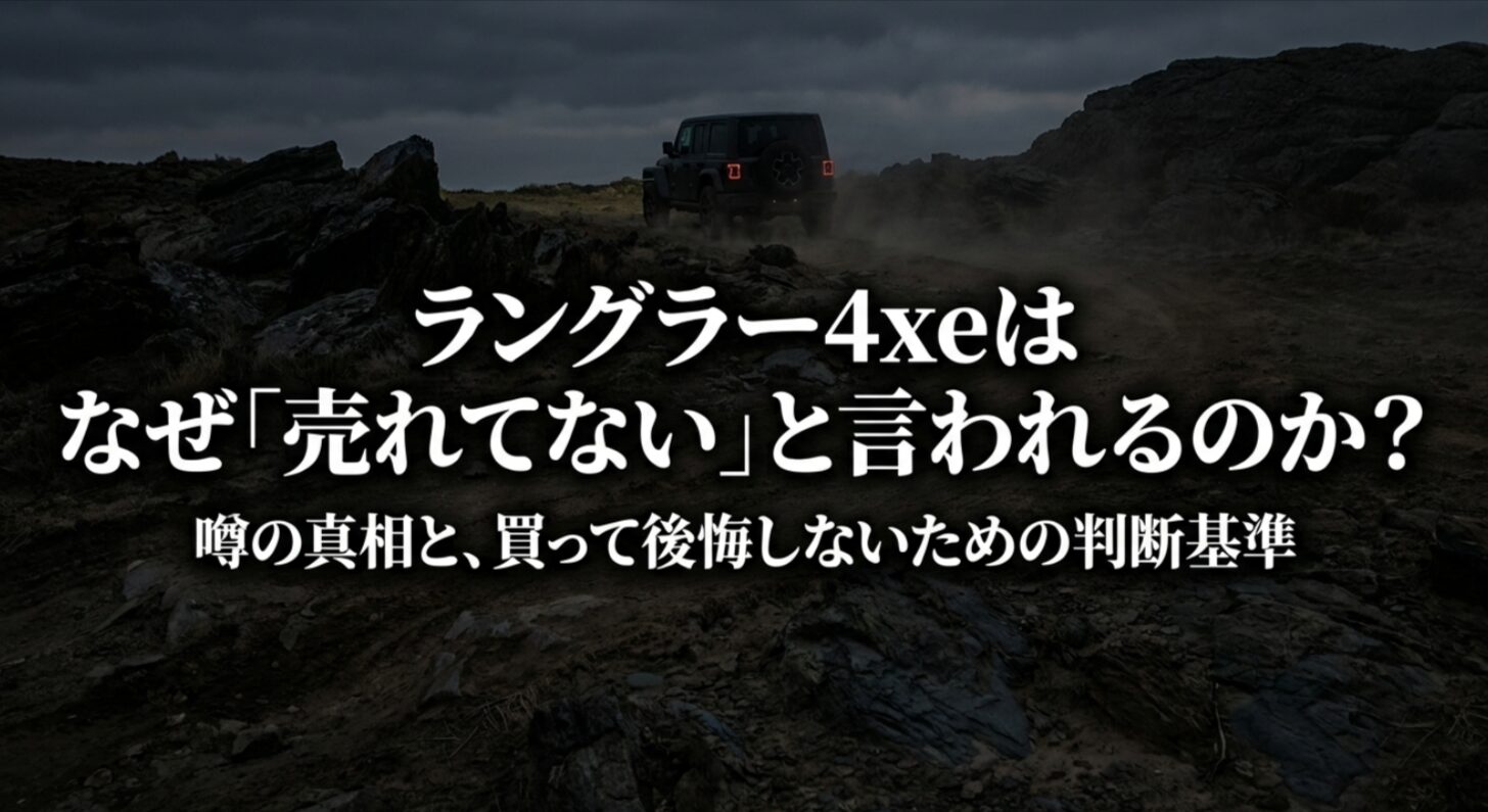 ラングラー4xeがなぜ売れてないと言われるのかをテーマにした表紙スライド