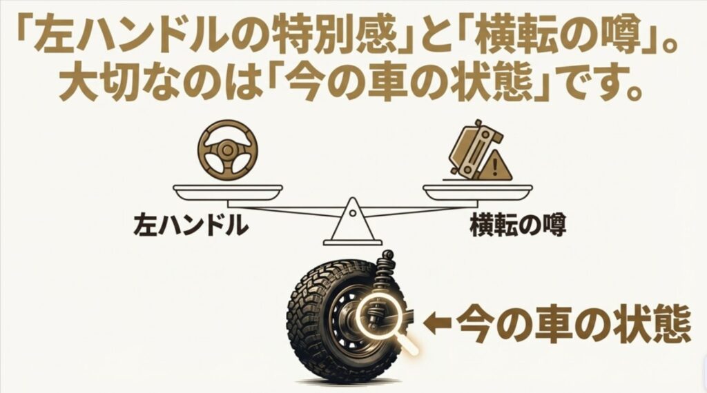 今サムライの雰囲気を味わうならシエラJB74が近いと示したシルエット中心のスライド