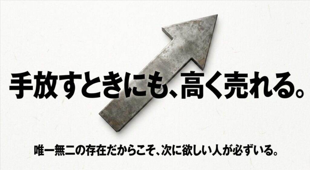 デリカは唯一無二の需要があるため、手放すときも高く売れやすいことを伝えるスライド