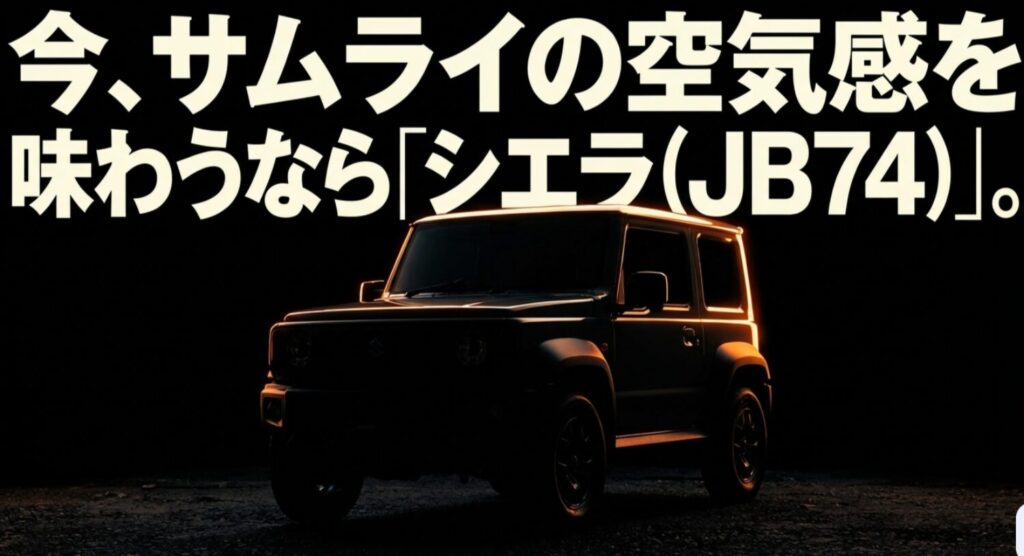 クロームバンパーとオレンジマーカー、シンプルな車高で引き算のUSDMカスタムを示したスライド