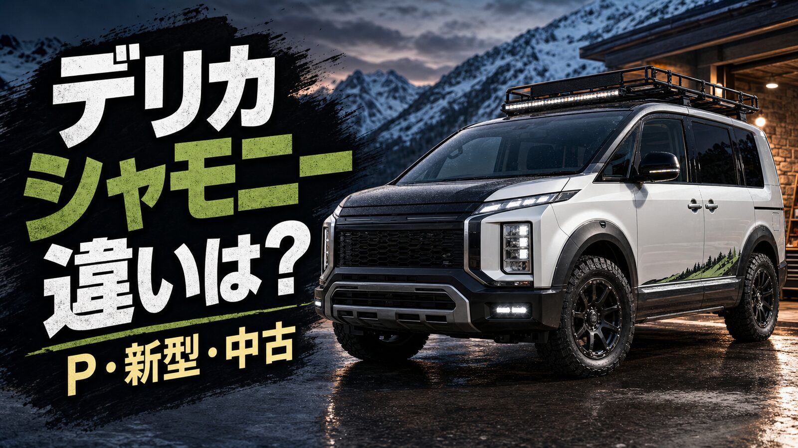 デリカのシャモニーの違いをPや新型と比較する記事のアイキャッチ