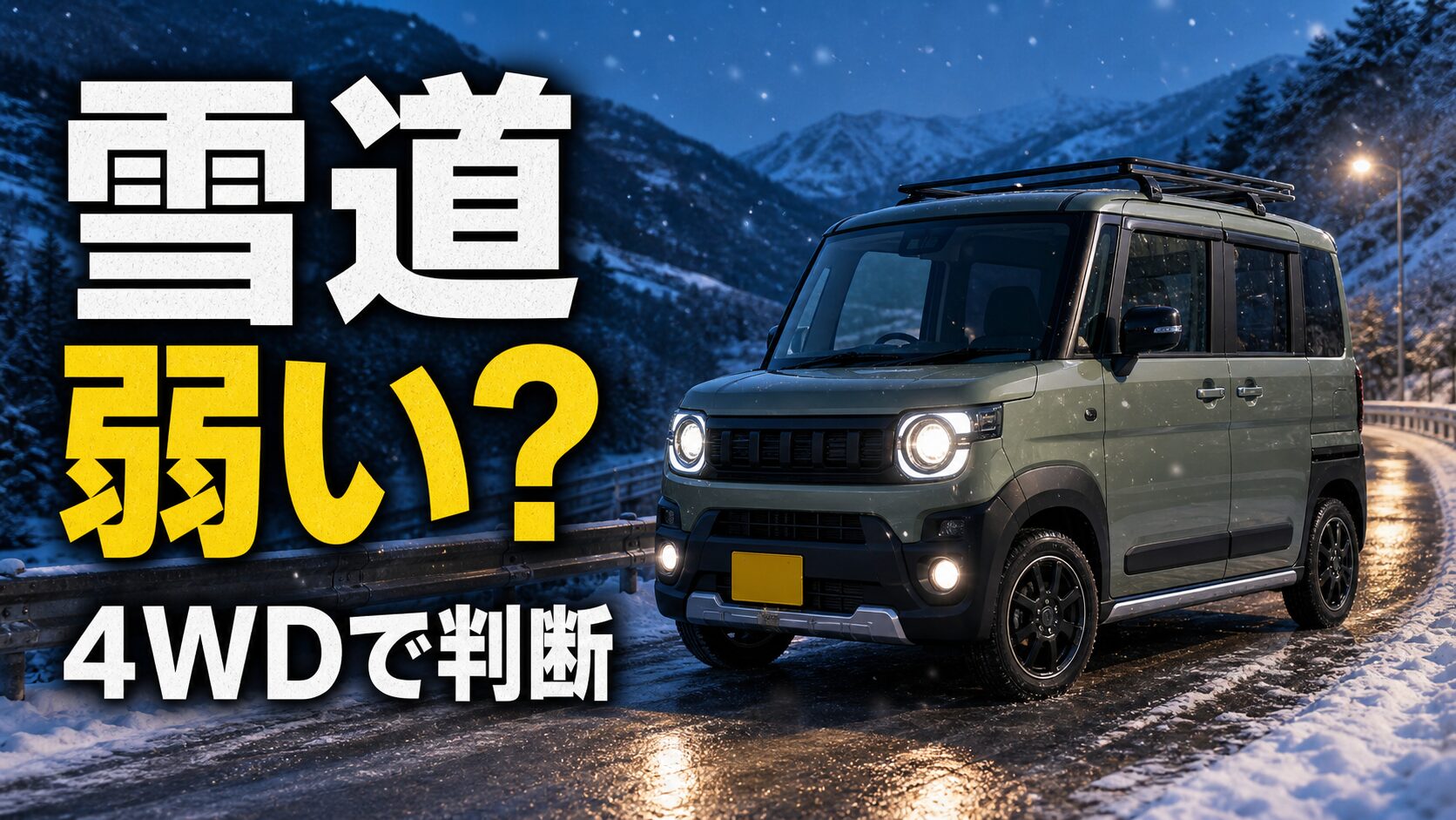 デリカミニは雪道に弱いのかを4WDと装備から解説する記事のアイキャッチ