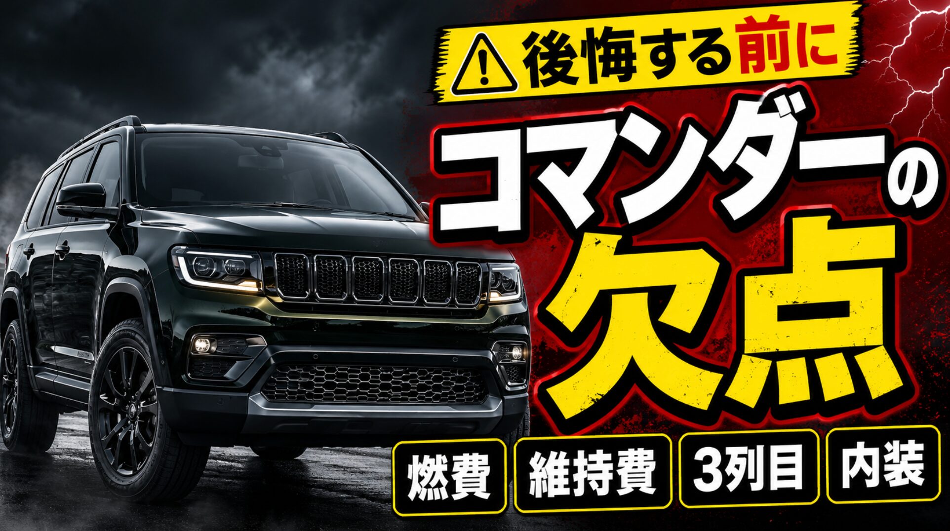 ジープコマンダーで後悔する前に知るべき真実を示した導入スライド