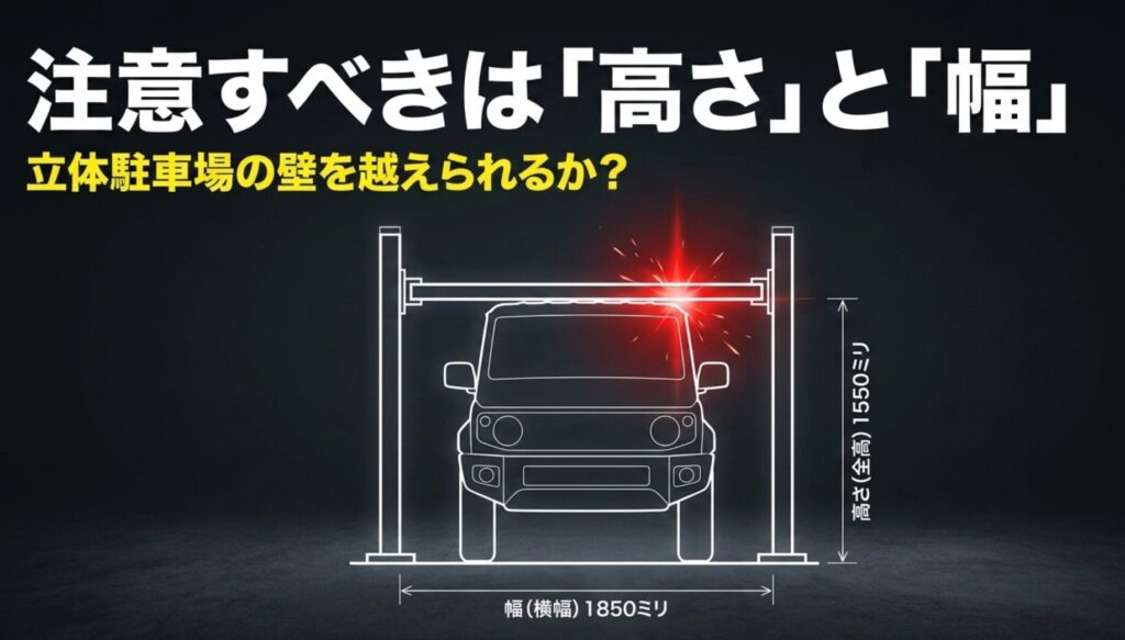 ジープを機械式駐車場に入れる際に注意したい全幅1850mmと全高1550mmの制限