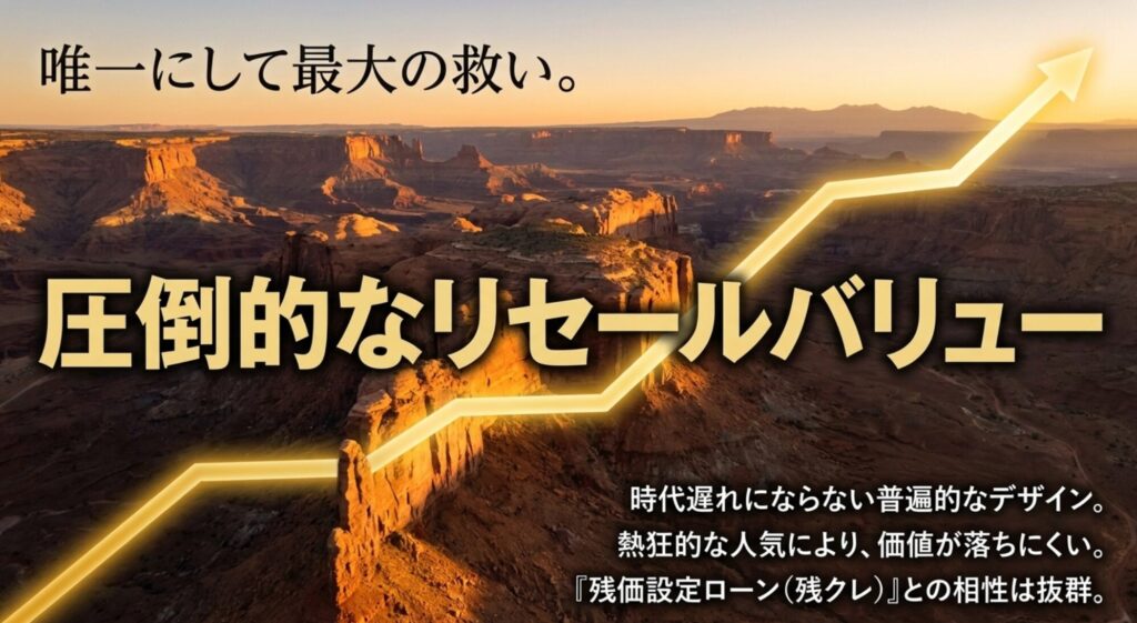ジープラングラーは普遍的なデザインと人気により価値が落ちにくいことを示すスライド