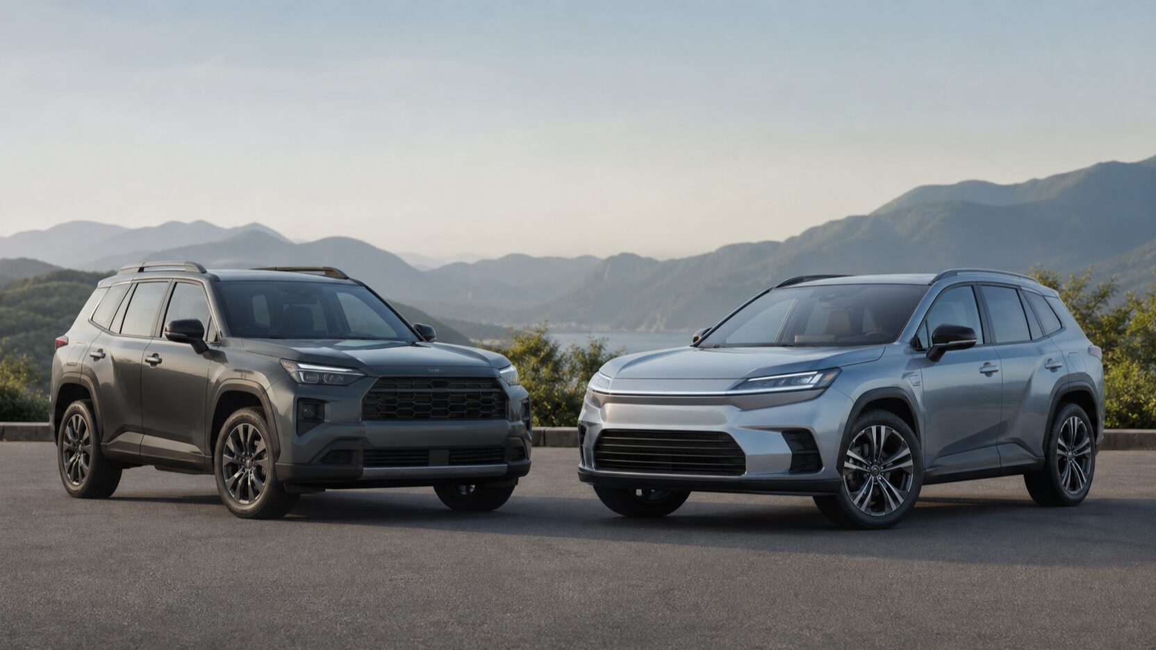RAV4の50系と60系の違いを比較する2台のSUVイメージ