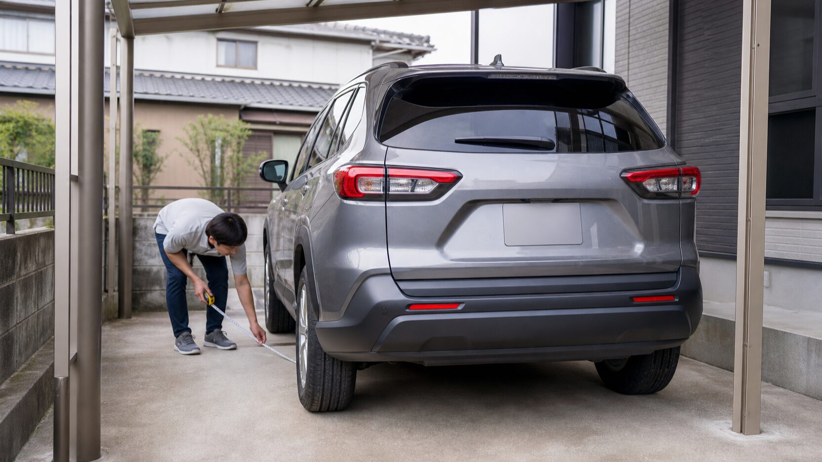 RAV4の車庫証明と自宅駐車場の確認イメージ