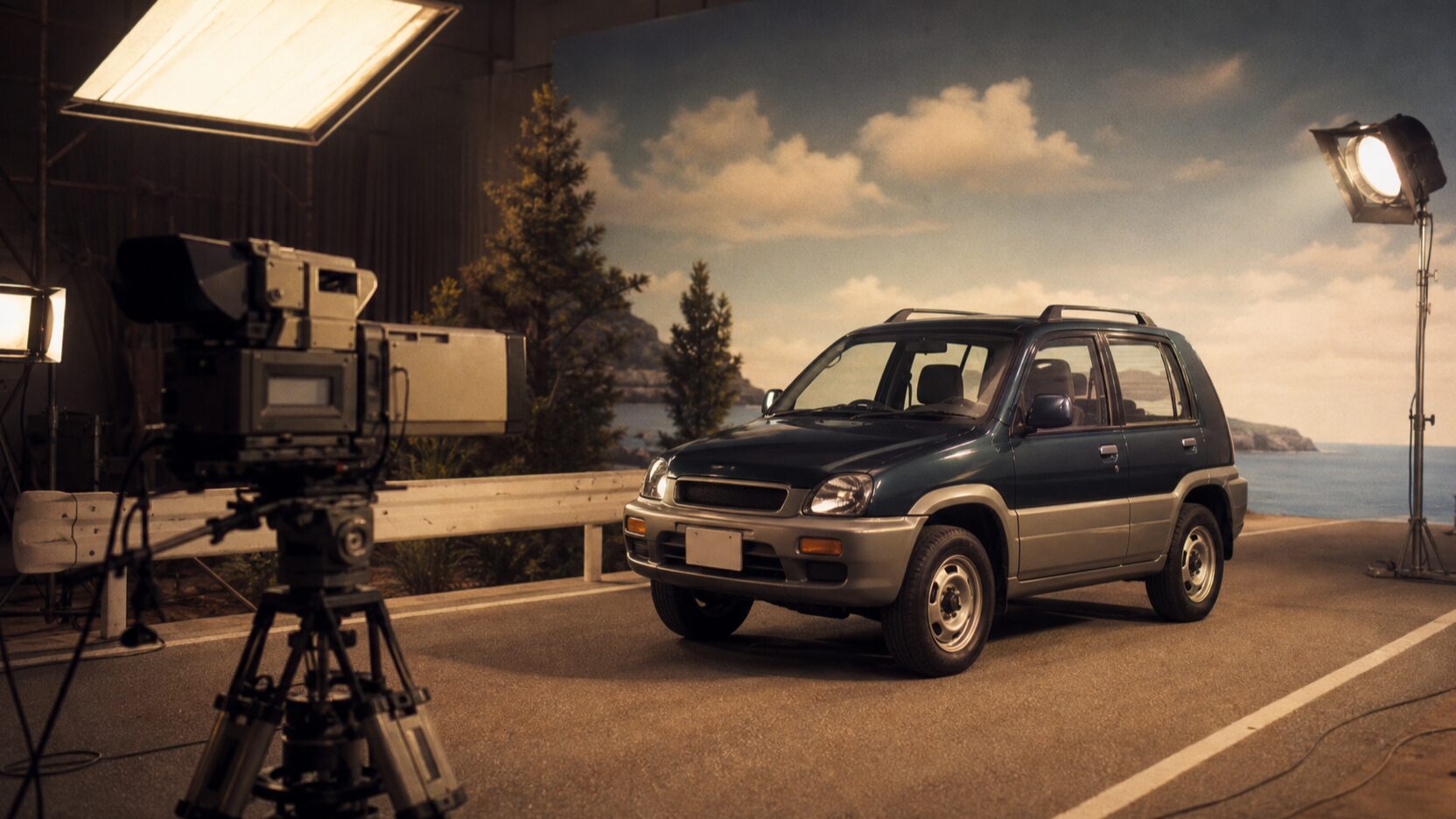 90年代の自動車CMとRAV4の記憶が重なる様子のイメージ