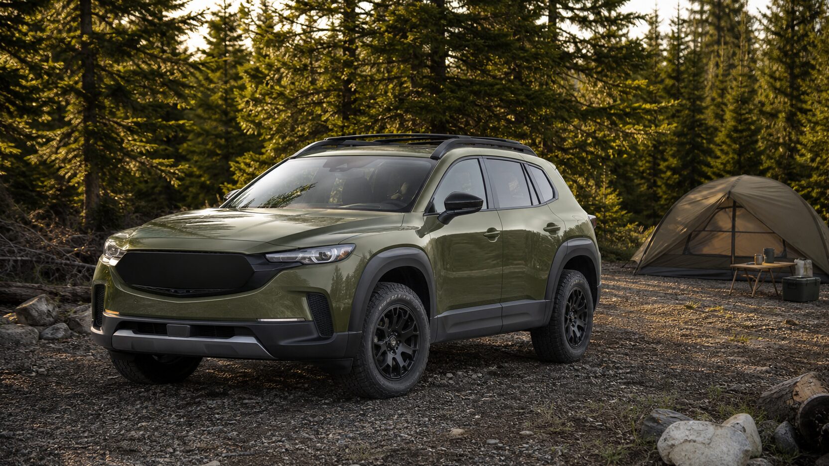 RAV4北米仕様Woodlandと日本仕様Adventureの用途差を表すSUVキャンプイメージ