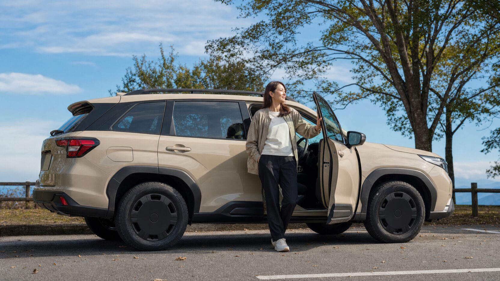RAV4に乗る女性や初心者の自然な運転イメージ