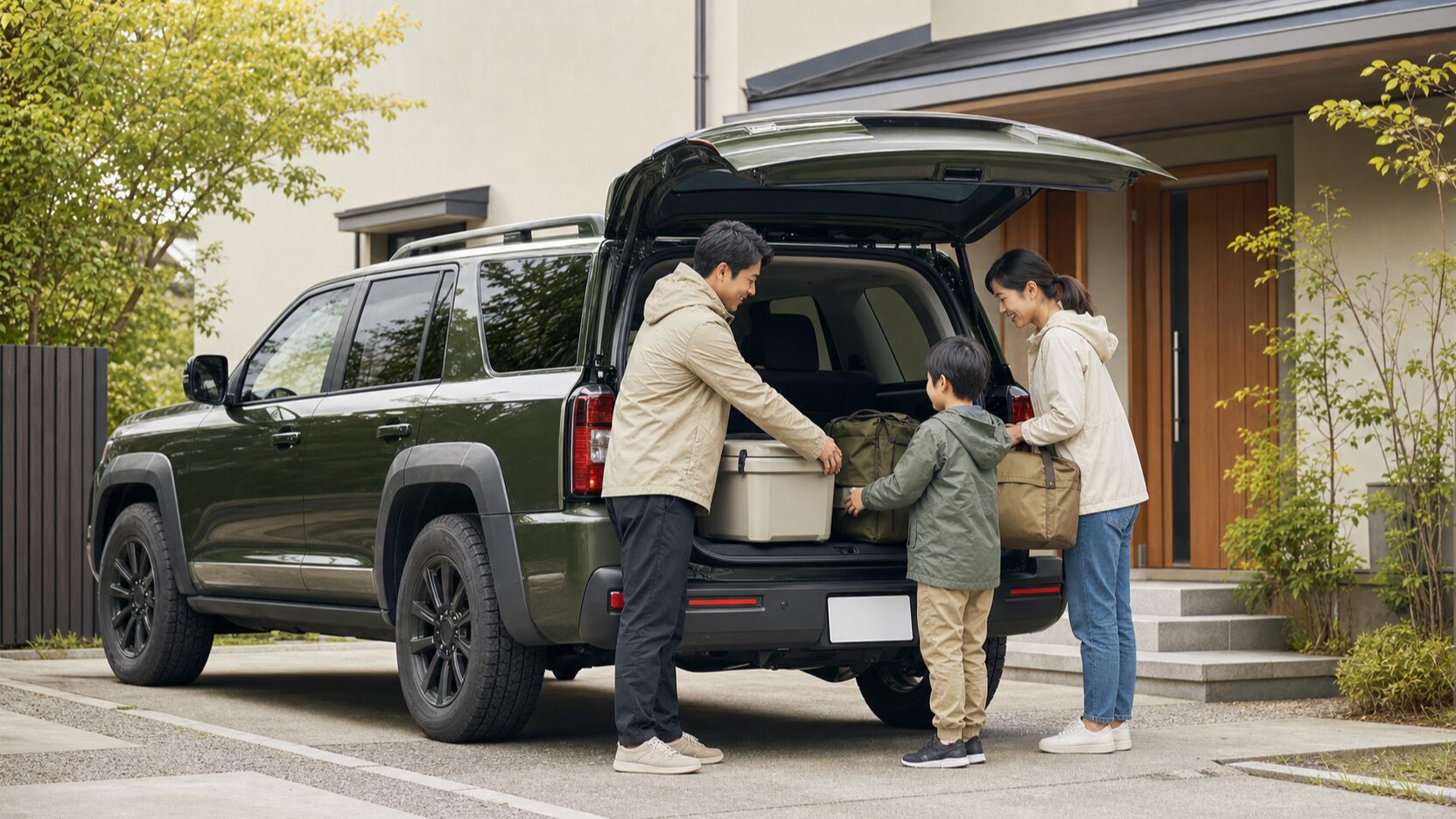 RAV4風SUVと家族の暮らしを無理のない年収で楽しむイメージ