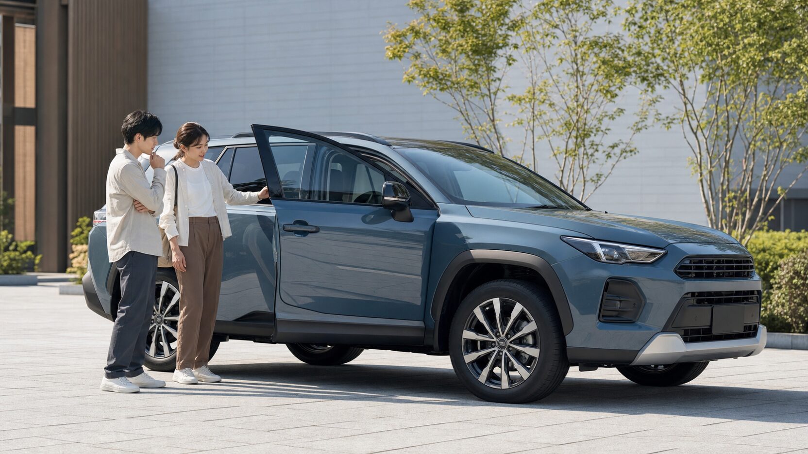 RAV4の乗り心地を販売店の試乗で確認するイメージ